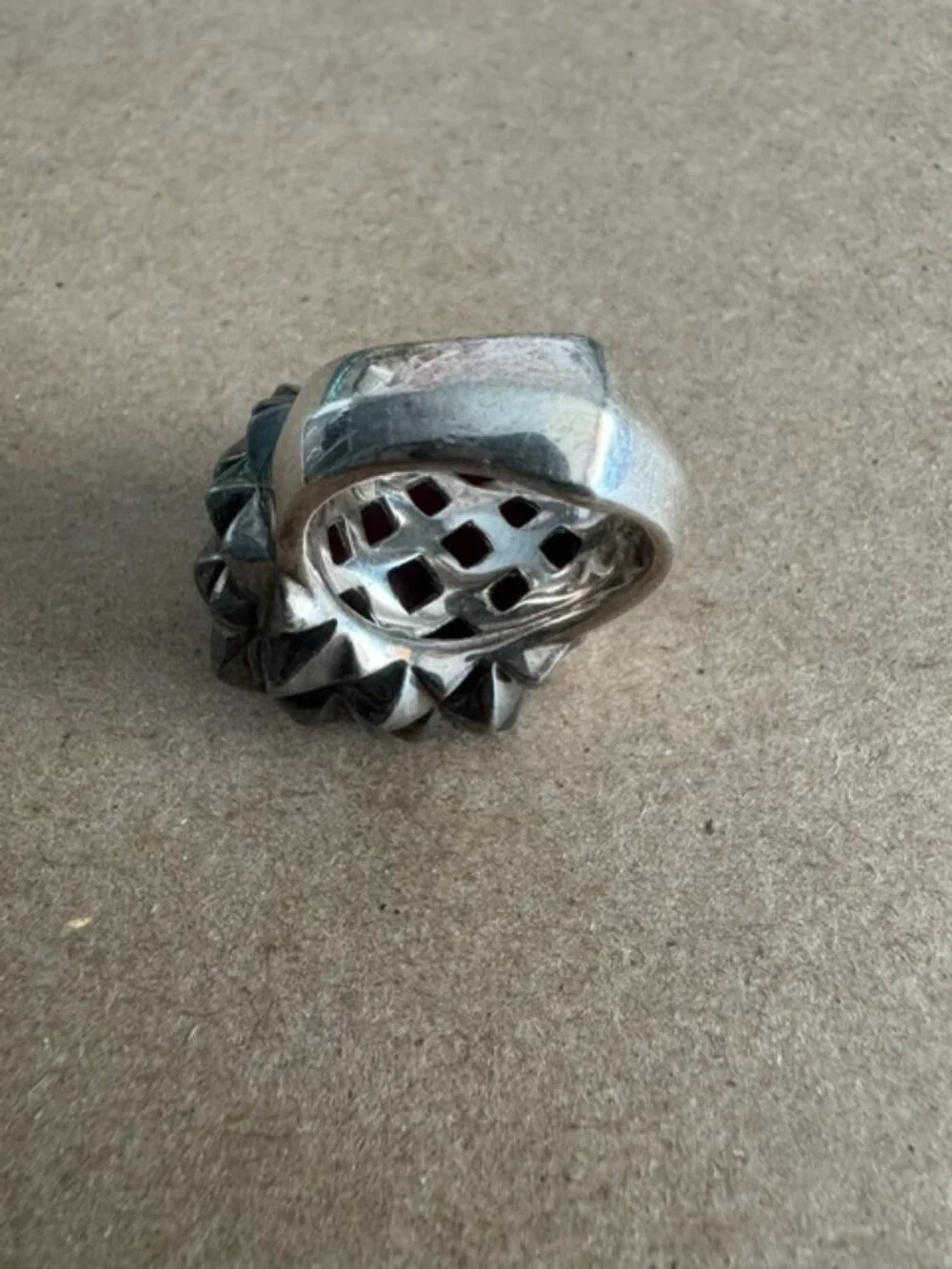 Stephen Webster Burgundy Crystal Sterling Silver Stud Ring